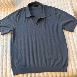Elie Tahari Men’s Grey Knit Polo Shirt